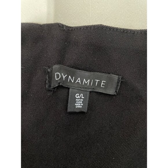 Dynamite Crop Top Size Large Tweed Strapless Zip Back Black Green Going Out Chic - Picture 5 of 9